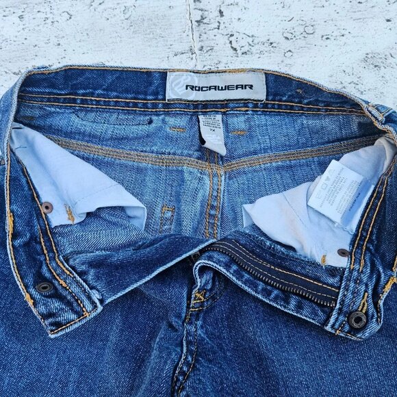 Rocawear Boys Shorts Blue Cotton Denim Shorts Cargo Shorts Size 7X Authentic B - Picture 6 of 8